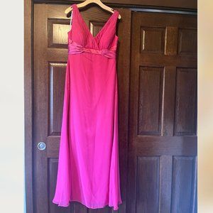 Pink chiffon maxi dress size 12
